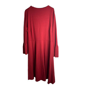 Eloquii Dress Womens 20 Sheath Red Bell Sleeve MIDI Cocktail Party